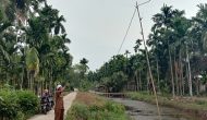 Permalink ke Kadus Desa Bram Itam Cek Tiang Listrik Pakai Bambu di Parit Antara